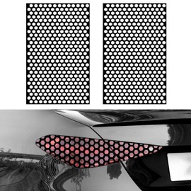 QZTYTY 2PCS Universal Car Rear Tail Light Lamp Sticker Honeycomb Type Decal, Car Tail Light Cover, 18.8'' x 11.8'' DIY Self Adhesive Tint Film Sheet, Rear Lamp Trim Sticker for Vehicles (Black)