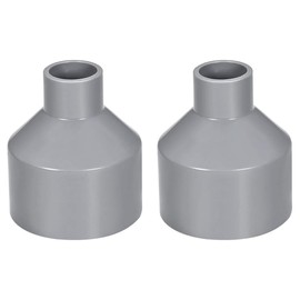 TOP-VIGOR 2Pcs PVC DWV Reducing Coupling, 20mm x 50mm Socket Pipe Fitting Adapter Connector, Duct Reducer Pipe Fitting for Water Supplies Build, Gray