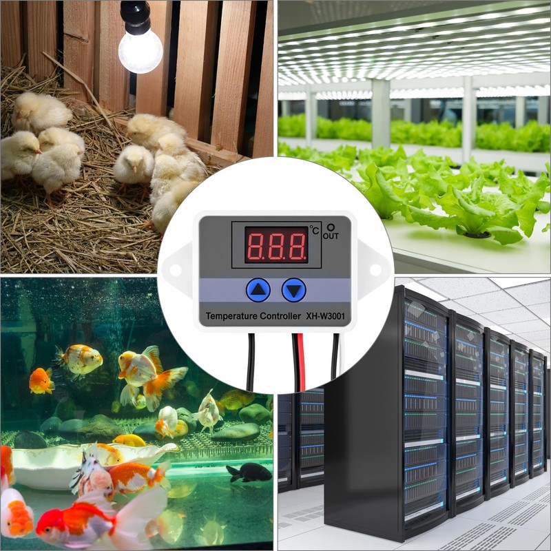 QWORK Digital LED Temperature Controller Module, Thermostat Switch, Digital Thermostat