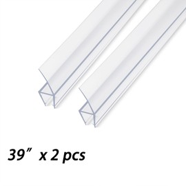 78" (39" X2) Shower Door Side Seal Strip for 3/8 inch Frameless Glass Shower Door Clear Polycarbonate