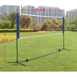 YLIEHS Versatile 14FT Portable Volleyball, Badminton, and Tennis Net with Adjustable Heights and Carrying Bag