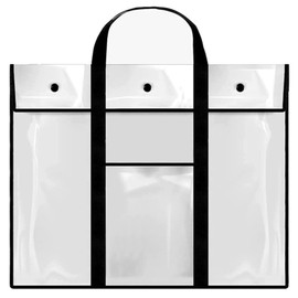 Oaygat Art A2/A3/A4 Art Portfolio Case PVC Storage Pocket Bag 25.5x31.5 Inch Large Waterproof Portfolios Artist Bag Bulletin Board Poster Artist Portfolios Carry Bag Clear Files Tote Bag with Handle