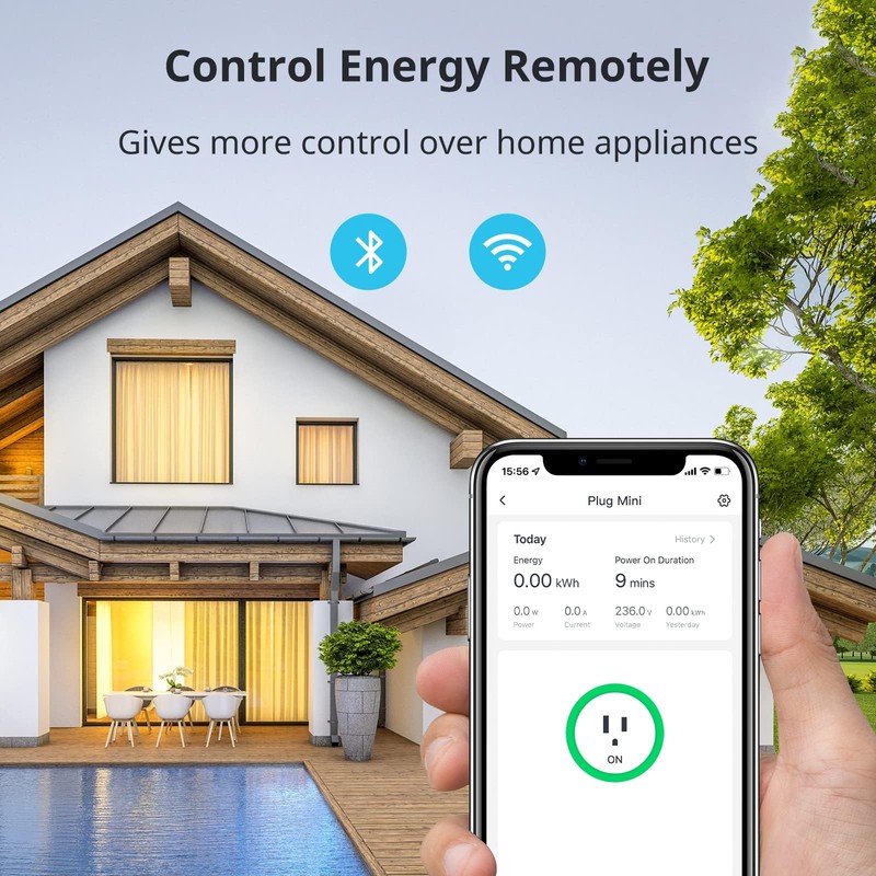 【2025 New】 SwitchBot Smart Plug Mini 15A(1 Pack), Energy Monitor,