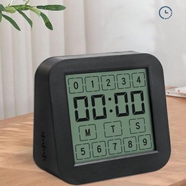 Aswalling Hygrothermograph Timer Dual Screen LCD Digital Display Touch Screen Suitable for Kitchen Cooking Suitable for Learning