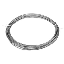 sourcing map 1/8"(3mm) 304 Stainless Steel Cable Wire Rope 7x19 Strands Core 20ft (6M) Aircraft Wire for Construction Outdoors Marine Rigging Decking Railings