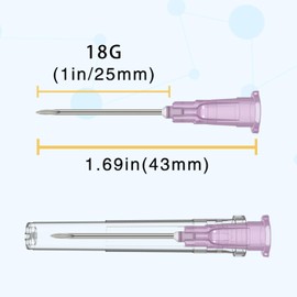 18 Gauge 1 Inch Needle (100 Pack), Sterile Disposable Injection Luer Lock Industrial Accessories Needles,Individually Wrapped