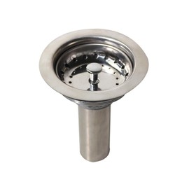 4-1/2'' Kitchen Sink Basket Strainer Waste Kit with Stainless Steel Tailpiece,Stainless Steel Replacement Kit for Opening 3-1/2'' with Strainer Basket XK136C038