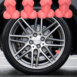 4PCS Funny Prank Pencil Tire Valve Stem Caps, Prank Gift Valve Cap, Funny Airtight Prank Tire Caps, Universal Car Accessories for Cars, Bikes, SUV, Motorcycles (Glow in The Dark Pink)
