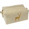 'Yellow Reindeer Stag Silhouette' Canvas Wash Bag/Makeup Case (CS00042734)