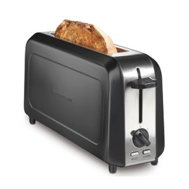 Hamilton Beach Extra Long Slot 2 Slice Toaster with Browning Control, Bagel Function, Cancel Button & Auto Shutoff, Modern Slim Design Fits Any Space, Black (22989)