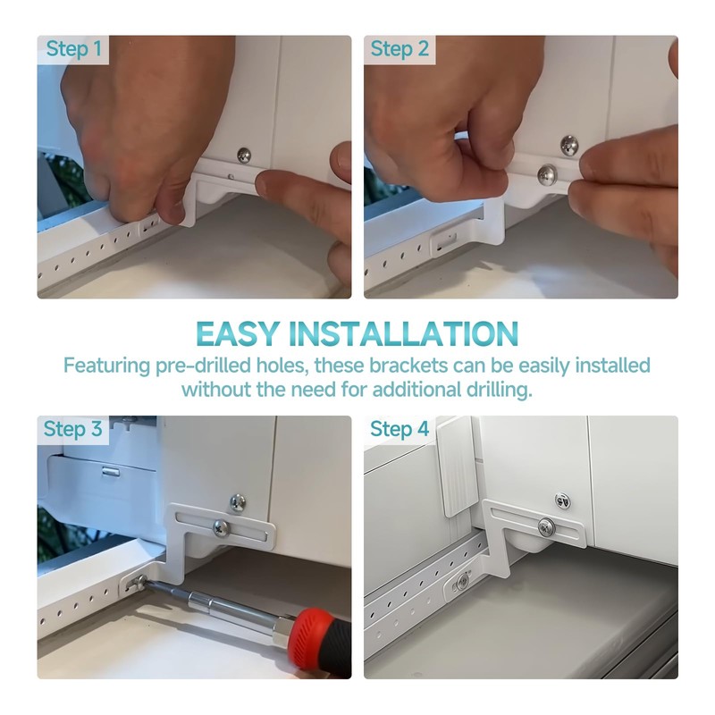 2-Pack applies to Midea U-Shaped Air Conditioner Iron Window Brackets