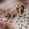 Butterfly Nail Art Stickers 5D Embossed Green Red Gold Butterfly