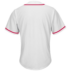 Pullonsy 00s Hip-Hop Hipster Blank Baseball Jerseys Button Up Shirts for Men Outfits,Red Stripe White Jersey,Size M