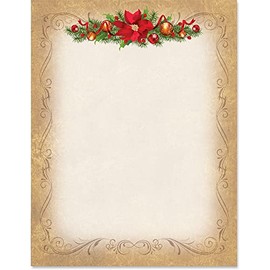 PaperDirect Vintage Affection Border Papers, Elegant Christmas Holiday Design with Classic Winter Theme, 8.5 x 11, Acid-Free, Ideal for Letters, Invitations, Flyers, Scrapbooks, Cards, 25 Sheets