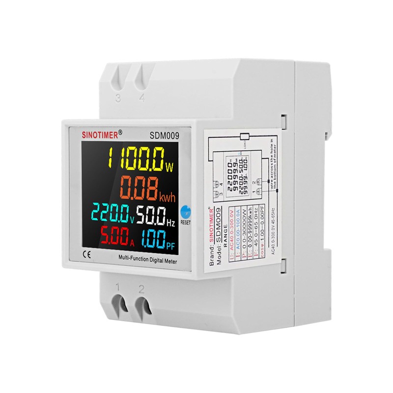 6IN1 Single Phase Energy Meter Din Rail Electricity Usage Monitor