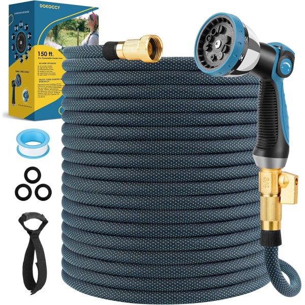 Non-Expanding Garden Hose 150 ft, Flexible Kink Free Water Hose