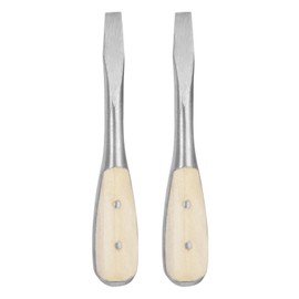 sourcing map 2pcs Slotted Screwdriver SL7.5 6" Carbon Steel Flat-Blade Screwdrivers with Wooden Handle for Fastening, Chiseling and Loosening