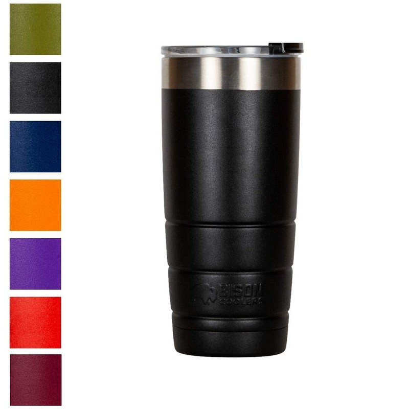 BISON COOLERS 22 oz Black Tumbler | Sweat Proof Design