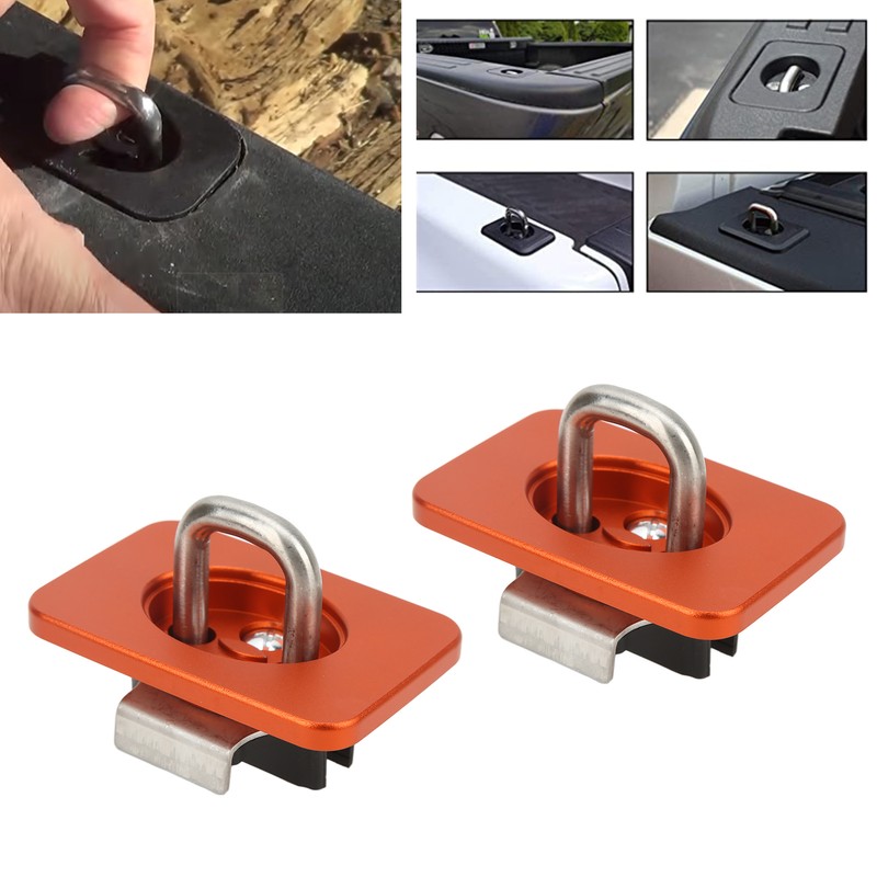 2pcs Stainless Steel Bull Ring Truck Bed Side Tie Down