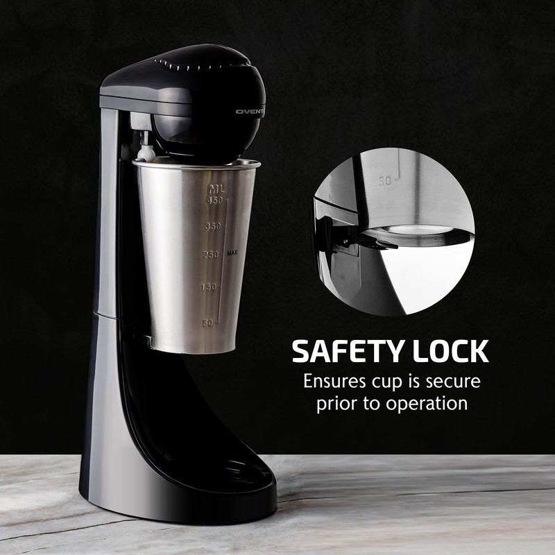 OVENTE Classic Milkshake Maker Machine with 2 Speed Setting, Safety
