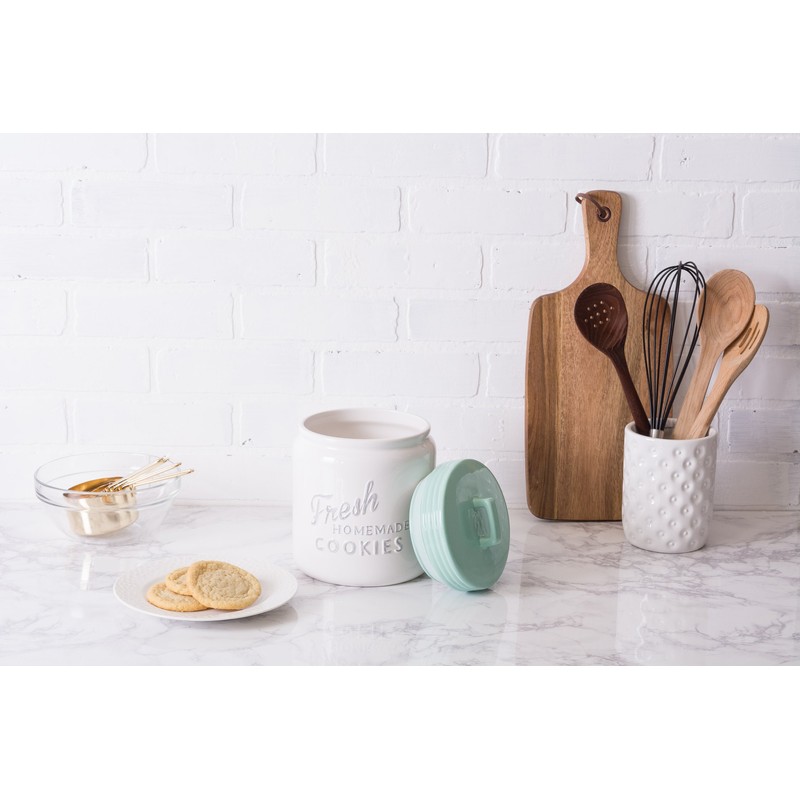 DII Kitchen Accessories Collection Ceramics, Cookie Jar, Aqua
