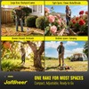 Adjustable Leaf Rake, Expandable Lightweight Metal Yard Rakes