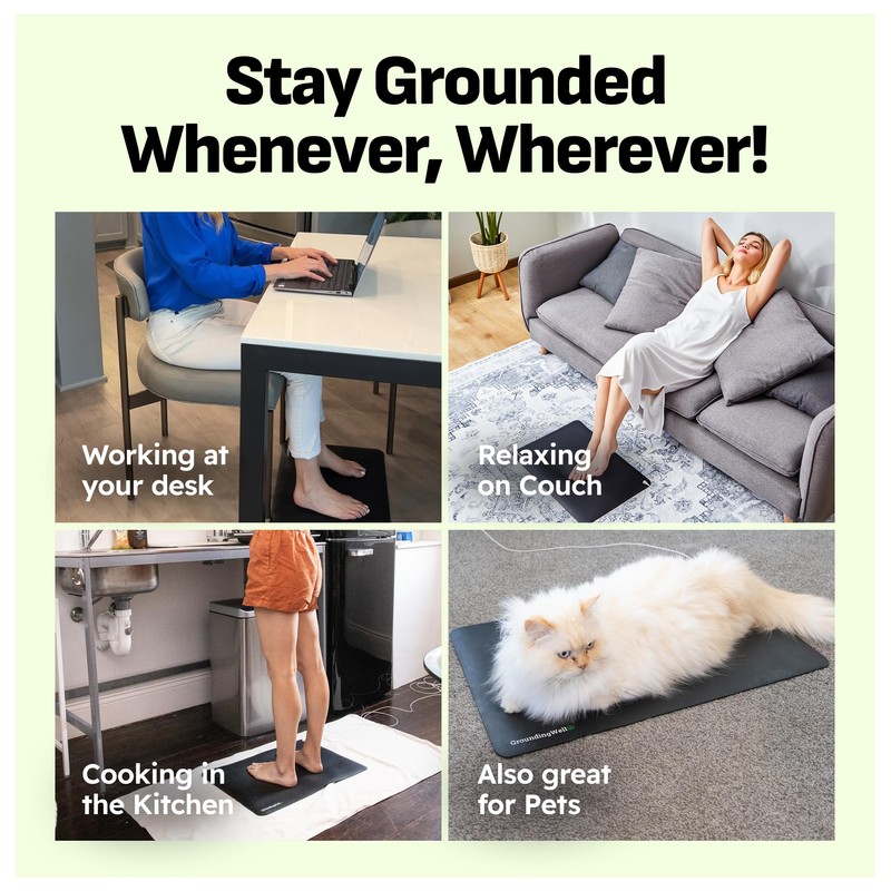 GroundingWell - Grounding Mat for Feet with 15ft Cord, 50K