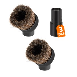 For Shark Vacuum Attachments, Round Horse Hair Vacuum Brush Attachment For Shark Vacuum Brush Attachment With 1-1/4” To 1-3/8” Adapter, For Dusting Car Seats & Upholstery, 3 Pack