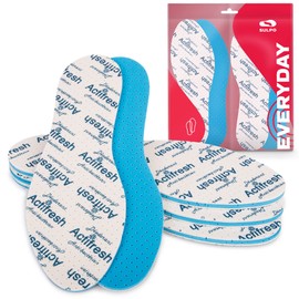 SULPO 4 Pairs Actifresh Insoles Men and Woman - Comfort Shoe Insoles for Work Shoes Against Sweaty and Smelly feet - Anti-Odour Shoe Inserts - Antibacterial - Breathable - 8 UK M / 42 EU