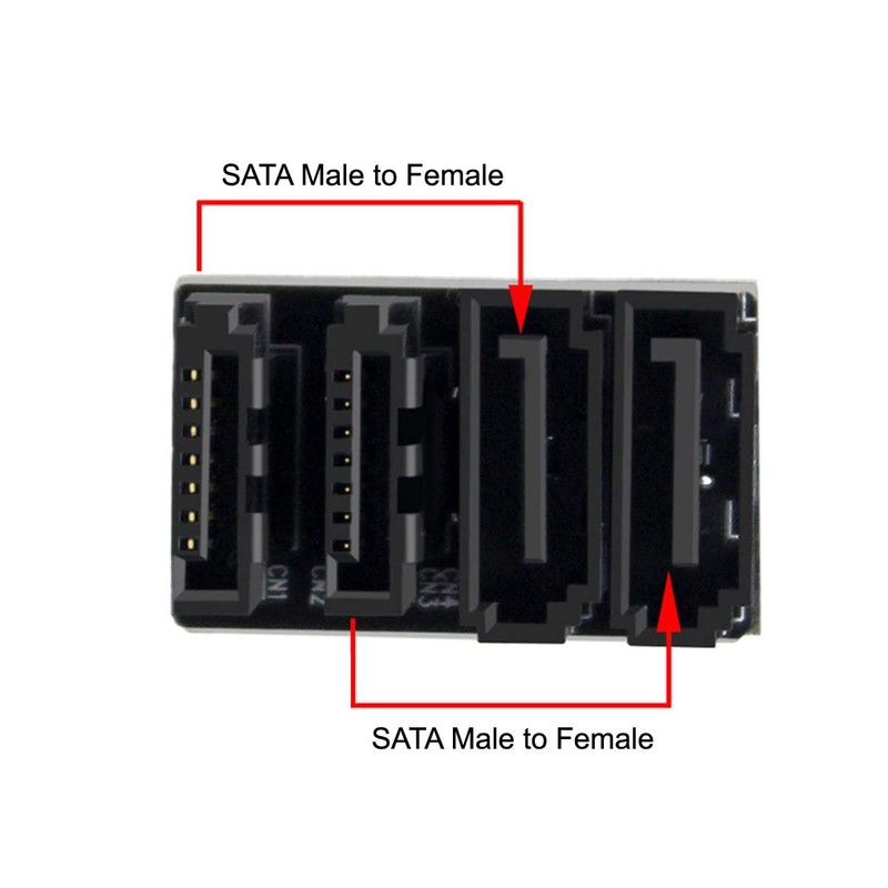 Xiwai SATA 7Pin Female to 7Pin Male 360 Degree Angled