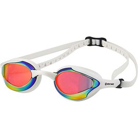 New Wave Swim Goggles with Protective Storage Case - Anti Fog Lenses, Four Nose Bridges for Triathlon & Open Water Swimming