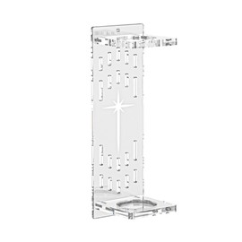 Light Saber Wall Mount Holder, Acrylic Saber Sword Stand Display, Vertical Wall Mounted Light Saber Display Rack Compatible with Most Hilts, Clear Base