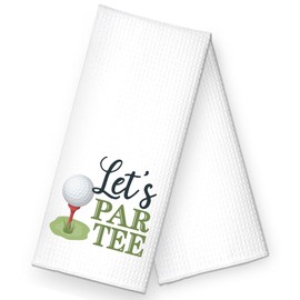 ZBBFSCSB Let's Partee Funny Kitchen Towels, Funny Kitchen Stuff for Women, Birthday Housewarming Gifts for Hostess, Mom, Sister, Aunt, Grandma, Golfer Lover