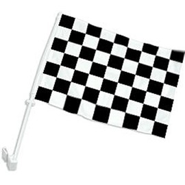 AES 12x18 Wholesale Lot 12 Black White Checker Checkered Double Sided Car Vehicle 12"x18" Flag