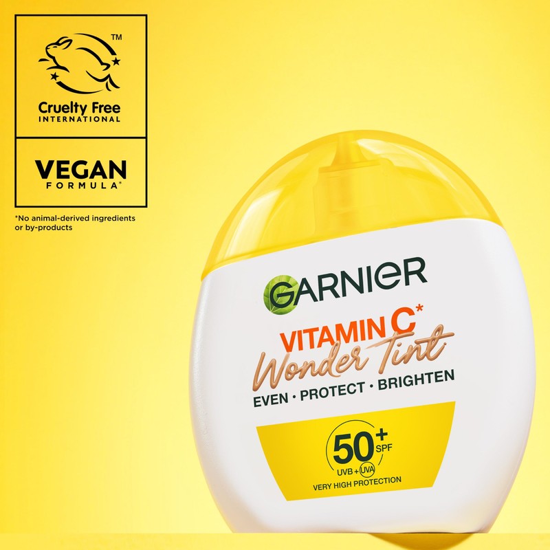Garnier Vitamin C* Wonder Tint SPF50+, Medium Shade, All-In-1 Tinted