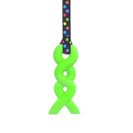 Sensory Oojamabobs - Squiggle Pendant chew Necklace - Autism - Green (70cm, Black Dots)