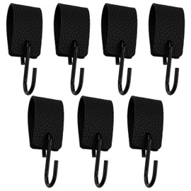 S-Shaped Leather Hook, 7 PcsMultifunctional Leather S-Hooks, Clothes Handle Hooks, Pram Hooks, S Metal Hooks, for Hanging Coats, Cups, Kitchen, Bathroom, Bedroom and Office