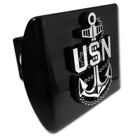 Elektroplate USN Navy Anchor Black Metal Hitch Cover