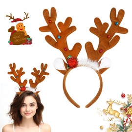 VEYLIN Reindeer Antlers Headband, Reindeer Headband, Perfect Decoration for Christmas