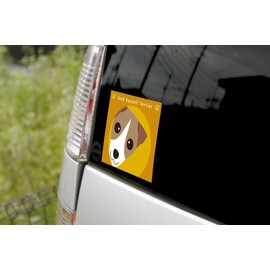 Stare Jack Russell Terrier Smooth Dog Sticker Orange Back MK-2