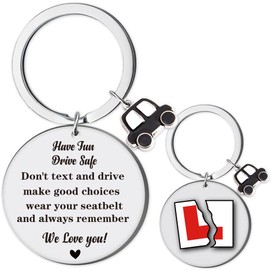 Drive Safe Keyring New Driver - Congratulations Learner Driver Passed Driving Test New Car Gifts 17th Birthday Gift for Teenage Girls Boy Daughter Son Christmas Back To School Birthday Presents