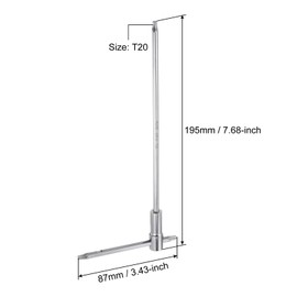 sourcing map T20 Sliding T-Handle Torx Star Wrench for T or L Handle Driver, CR-V Steel