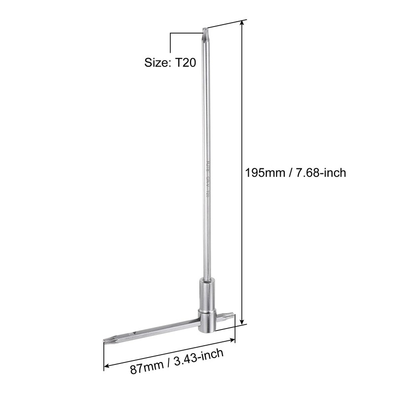 sourcing map T20 Sliding T-Handle Torx Star Wrench for T