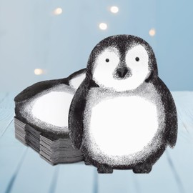 Cheerland Penguin Napkins Winter Disposable Paper Tableware For Winter-Themed Birthday Baby Shower Penguin Party Supplies - Pack of 50