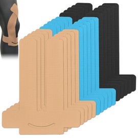 Scettar 15 Pcs Precut Kinesiology Tape for Knees, Long-Lasting&Elastic Knee Support Tape, Breathable and Waterproof, Knee Tapes for Knee Pain for Running, Cycling, Sports(Skin Color+Blue+Black)