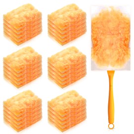 Duster Refills with Swiffer Duster Refills,30 Count 180 Heavy Duty Dusters Refills,Multi Surface Heavy Duty Feather Dusters Kit for Cleaning Kitchens,Bedrooms,Bathrooms,Studies,Cars(30, Orange)