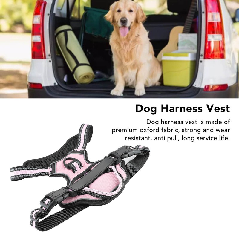 Dog Harness Double Layers Adjsutable Breathable Mesh Reflective Escape Proof