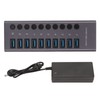 10 Port USB3.0 Hub Splitter Independent Power Supply Charging Data