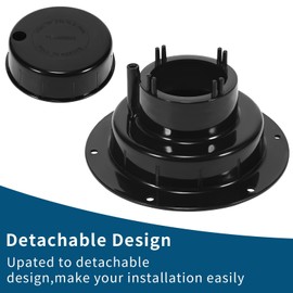 SVNR RV Roof Vent Cover Replacement Kit (2-Pack) - Heavy-Duty Plastic Camper Vent Cap for RV Trailer Motorhome, Fits 1" to 2-3/8" OD Pipe - Black