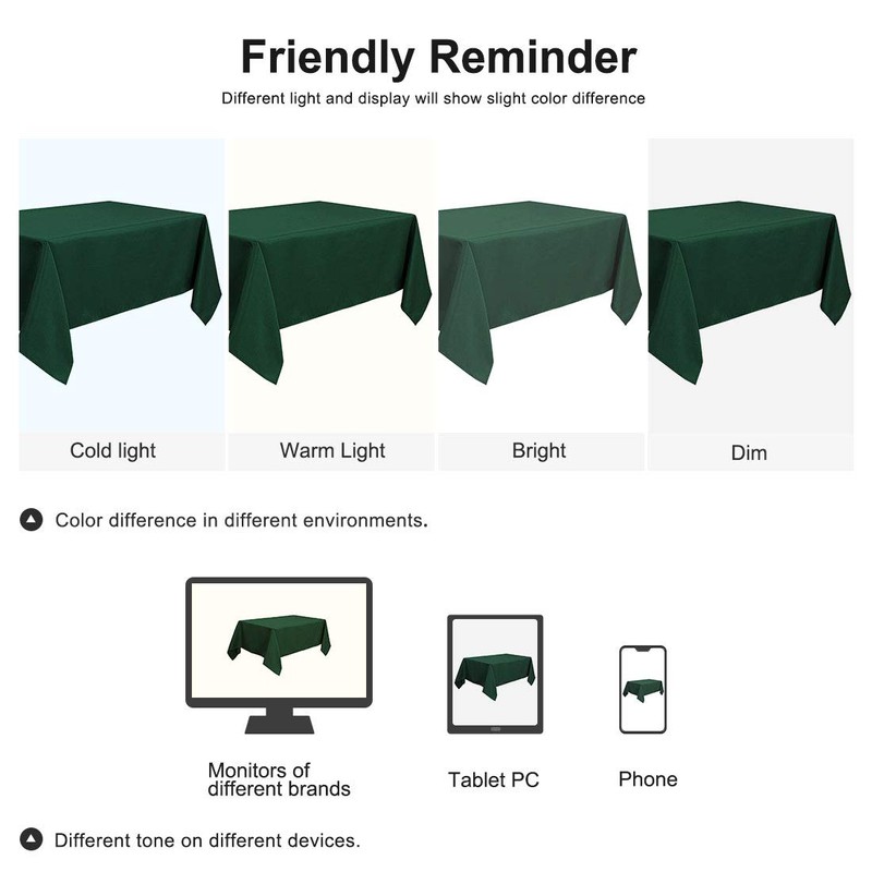PiccoCasa Tablecloth Rectangle Wrinkle and Water Resistant, Table Cloth Wipe